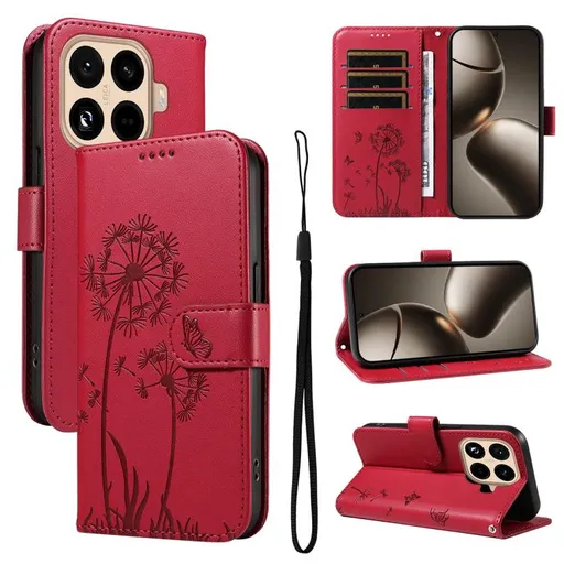 ART DANDELION Peňaženkové puzdro pre Xiaomi 15T Pro červené