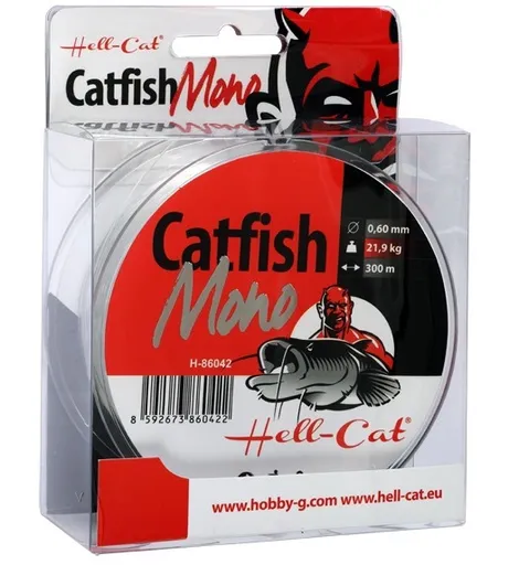 Hell-cat vlasec catfish mono clear 300 m-priemer 0,60 mm / nosnosť 21,9 kg