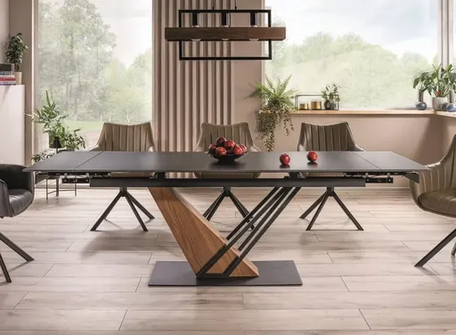 Signal Rozkladací jedálenský stôl GENESIS | čierna / jaseň