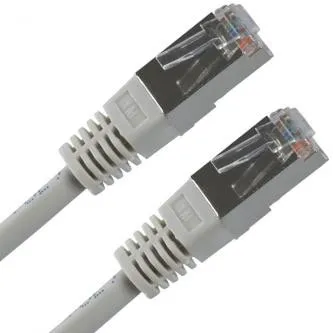 Síťový LAN kábel FTP patchcord, Cat.5e, RJ45 samec - RJ45 samec, 1 m, tienený, sivý, economy