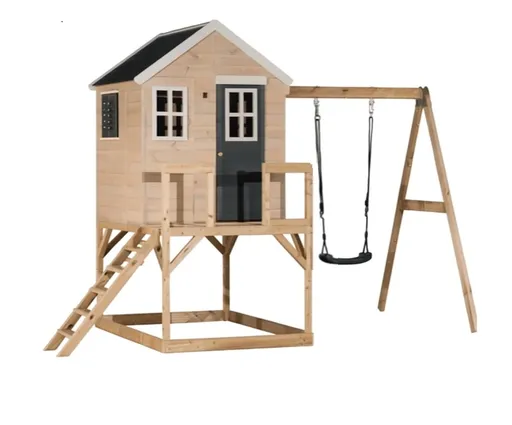 ArtWD Detský záhradný domček s ihriskom VILLA | grey | bez šmýkačky