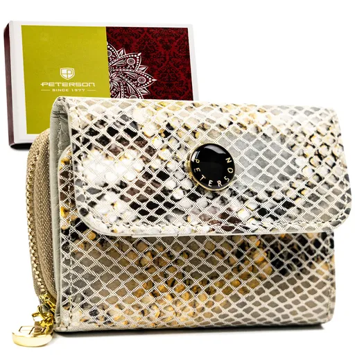 Malá dámska peňaženka z pravej kože so vzorom hadej kože - Peterson