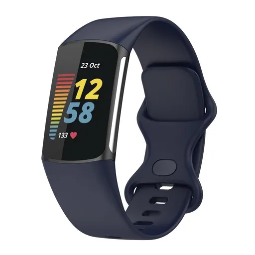 SILICONE Vymeniteľný remienok pre Fitbit Charge 6 / Charge 5 tmavomodrý