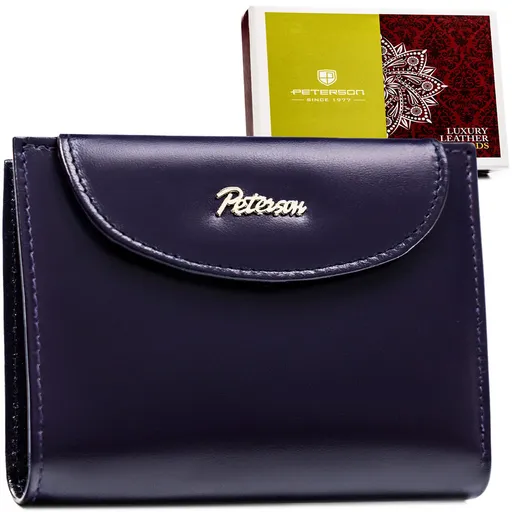 Malá fialová dámska kožená peňaženka s RFID ochranou - Peterson
