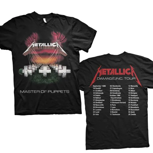 Metallica tričko Master of Puppets European Tour '86. Čierna XL