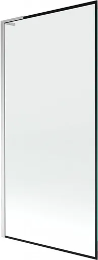 MEXEN/S - Next L vaňová zástena FIX 90 x 150, čierna vzor, chróm 895-090-000-03-70-01