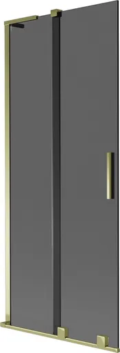 MEXEN/S - Velar L dvojkrídlová posuvná vaňová zástena 80 x 150, grafit, zlatá 896-080-003-41-50