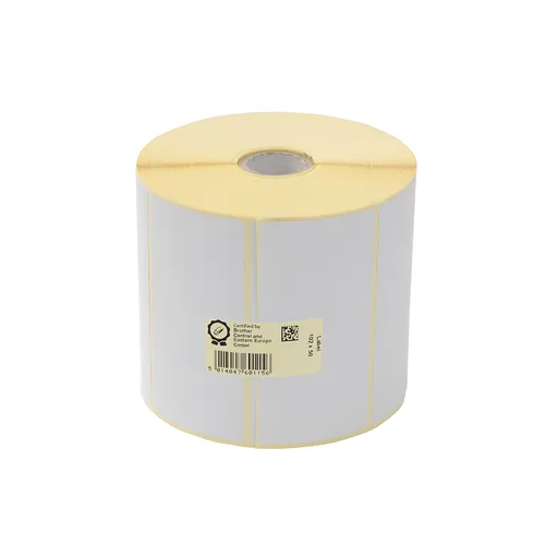 Brother LCE1E050102127P, 102mm x 50mm, originálny biele papierové štítky, 1700 etiket