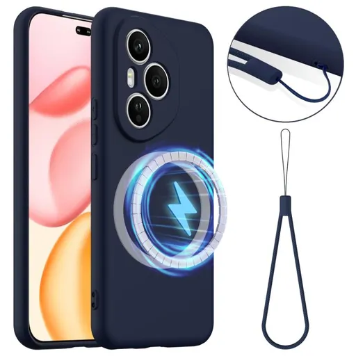 RUBBER MAGSAFE Silikónový kryt pre Honor 400 Pro 5G modrý