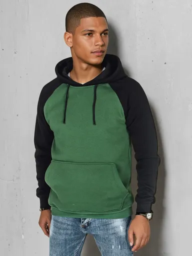 Pánska basic mikina s kapucňou zelená Dstreet BX5895