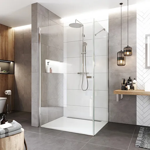 Mereo Pivotový sprchový kút, Novea, obdĺžnik, 100x90 cm, chróm ALU, sklo Číre, dvere L/P a pevný diel CK12933Z