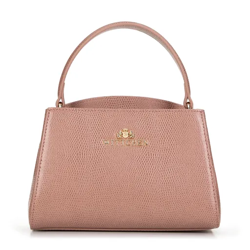 Damski minikuferek ze skóry lizard różowy 99-4E-629-P