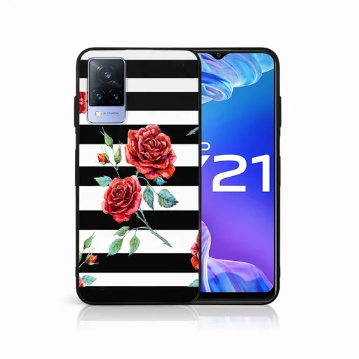 MY ART Silikónový obal Vivo Y21 / Y21s / Y33s BLACK and WHITE (034)