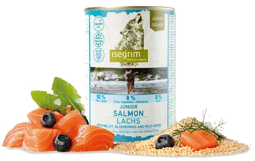 Isegrim Dog Junior Salmon with Millet Blueberries & Wild Herbs 6 x 800 g