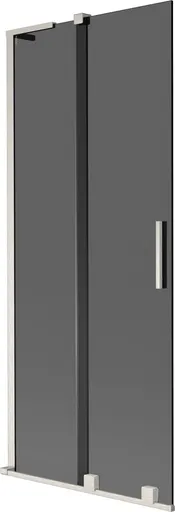 MEXEN/S - Velar L dvojkrídlová posuvná vaňová zástena 80 x 150, grafit, nikel kartáčovaný 896-080-003-41-97