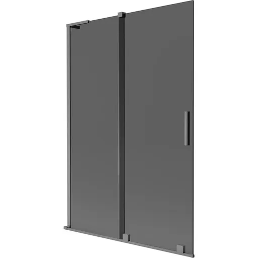 MEXEN/S - Velar L dvojkrídlová posuvná vaňová zástena 120 x 150, grafit, grafit metal 896-120-003-41-95