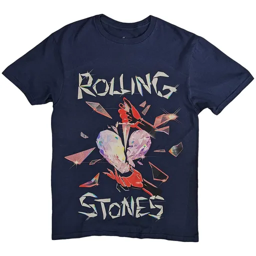 The Rolling Stones tričko Hackney Diamonds Heart Modrá S