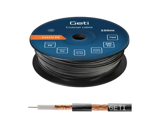 Koaxiálny kábel GETI 121CU PE - vonkajší (100m cievka)