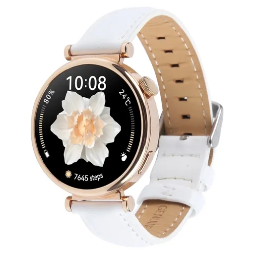 LEATHER Kožený remienok pre Garmin Lily 2 / Lily 2 Active biely