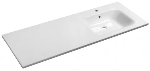 SAPHO - ARECA umývadlo 141x51,5cm, liaty mramor, pravé, biela AC141R