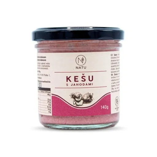 NATU Kešu krém s jahodami 140 g
