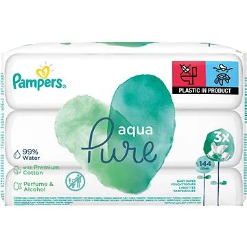 PAMPERS Aqua Pure vlhčené obrúsky 3× 48 ks (8001090603388)