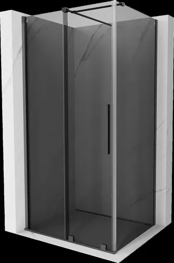 MEXEN/S - Velár sprchovací kút, posuvné dvere 110 x 120, grafit, grafit kartáčovaná 871-110-120-41-66