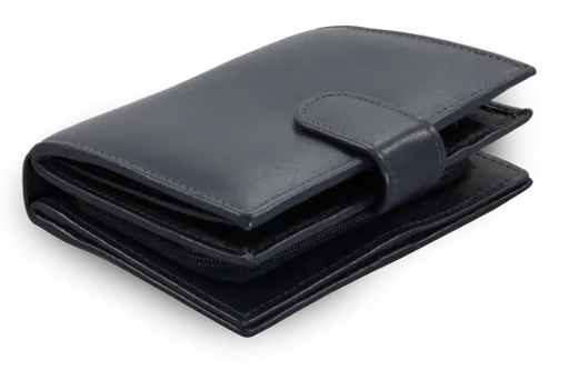 Tmavomodrá dámska kožená peňaženka so zápinkou 511-9769-97