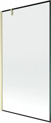 MEXEN/S - Next vaňová zástena FIX 100 x 150, čierna vzor, zlatá kartáčovaná 895-100-000-00-70-55