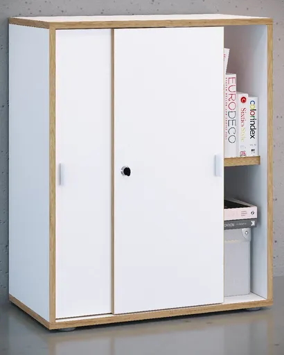 VCM Posuvná skříňka se 2 přihrádkami „Salia“ B60, bílá