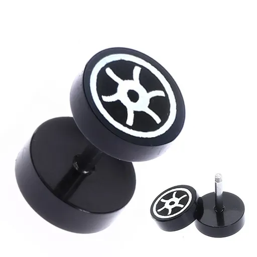 Falošný akrylový piercing do ucha so slniečkom