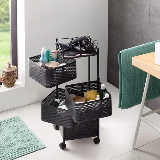 Die moderne Hausfrau Univerzální úložný vozík Noir, 4 koše