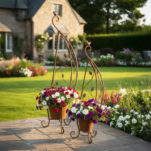 Dekorativní kovový květináč, sada 2 ks