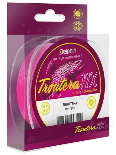 Delphin splietaná šnúra troutera nx ružová 135 m - 0,065 mm 2,6 kg