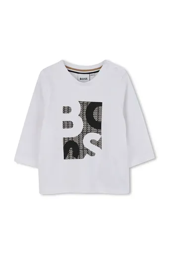 Detská bavlnená košeľa s dlhým rukávom BOSS