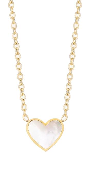 Preciosa Nežný pozlátený náhrdelník s perleťou Mother of Pearl Heart 7490Y01