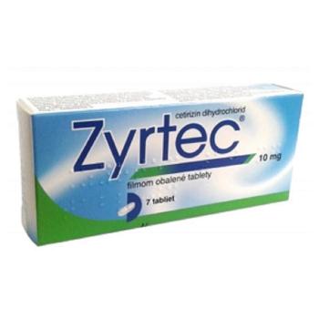 ZYRTEC 10 mg 7 tabliet