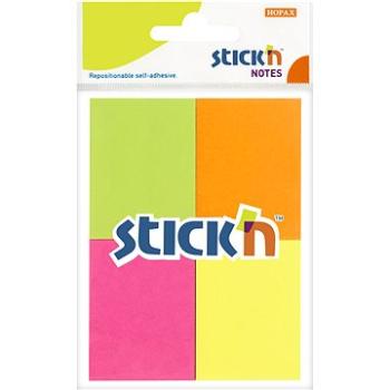 STICK´N 38 × 51 mm, súprava štyroch neónových farieb, 4 × 50 lístkov (21091)