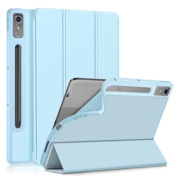 LEATHER Zaklápací kryt pre Lenovo Tab P12 svetlomodrý