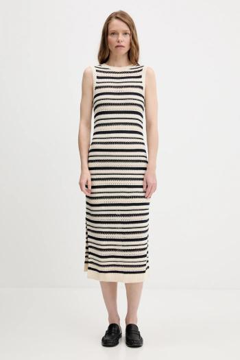 Šaty Tommy Hilfiger béžová farba, maxi, priliehavé, WW0WW45649