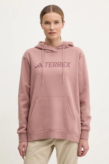Tepláková mikina adidas TERREX Multi ružová farba, s kapucňou, s potlačou, JF9090