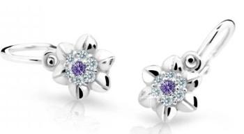 Cutie Jewellery Roztomilé detské náušnice z bieleho zlata C2202-10-X-2 fialová