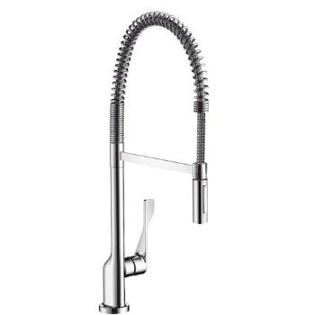 Drezová batéria Hansgrohe Axor Citterio s vyťahovacou sprškou vzhľad nerezu 39840800