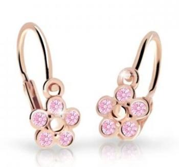 Cutie Jewellery Detské kvietkové náušnice z ružového zlata C2744-10-X-4 ružová