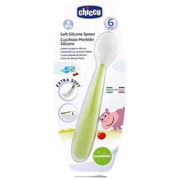 Chicco lyžička silikón Soft 6 m+, zelená (8058664031801)