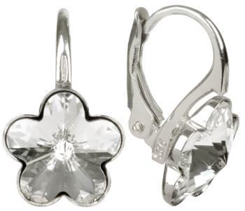 Levien Dievčenské strieborné náušnice Flower Crystal