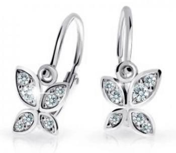 Cutie Jewellery Detské náušnice z bieleho zlata Motýliky C2259-10-X-2 biela