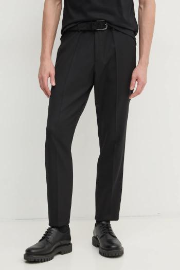 Nohavice BOSS pánske, čierna farba, strih chinos, 50534883