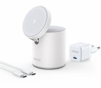 Töltőállvány Anker PowerWave Mag-Go 2-in-1 Dock White