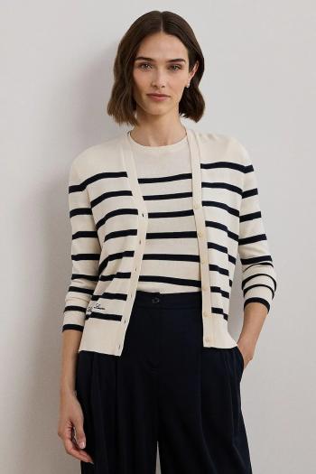 Kardigán Lauren Ralph Lauren dámsky, béžová farba, 200957476